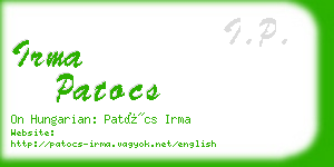 irma patocs business card
